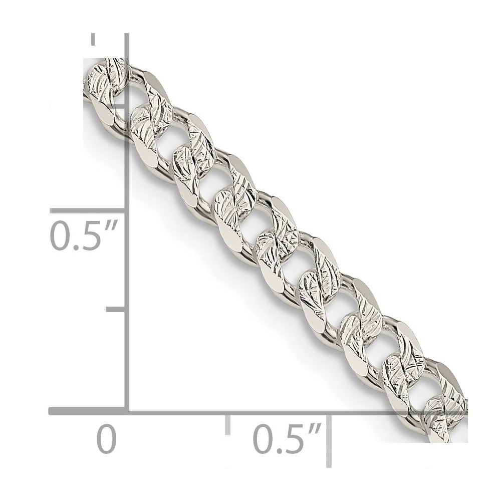 FJC Finejewelers 925 Sterling Silver Pave Curb Chain 26 Inches x 4.5 mm