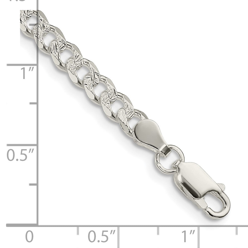 FJC Finejewelers 925 Sterling Silver Pavé Curb Bracelet Chain 8 Inches x 4.5 mm