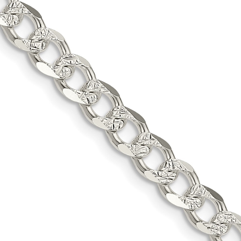 FJC Finejewelers 925 Sterling Silver Pavé Curb Chain 24 Inches x 5.5 mm