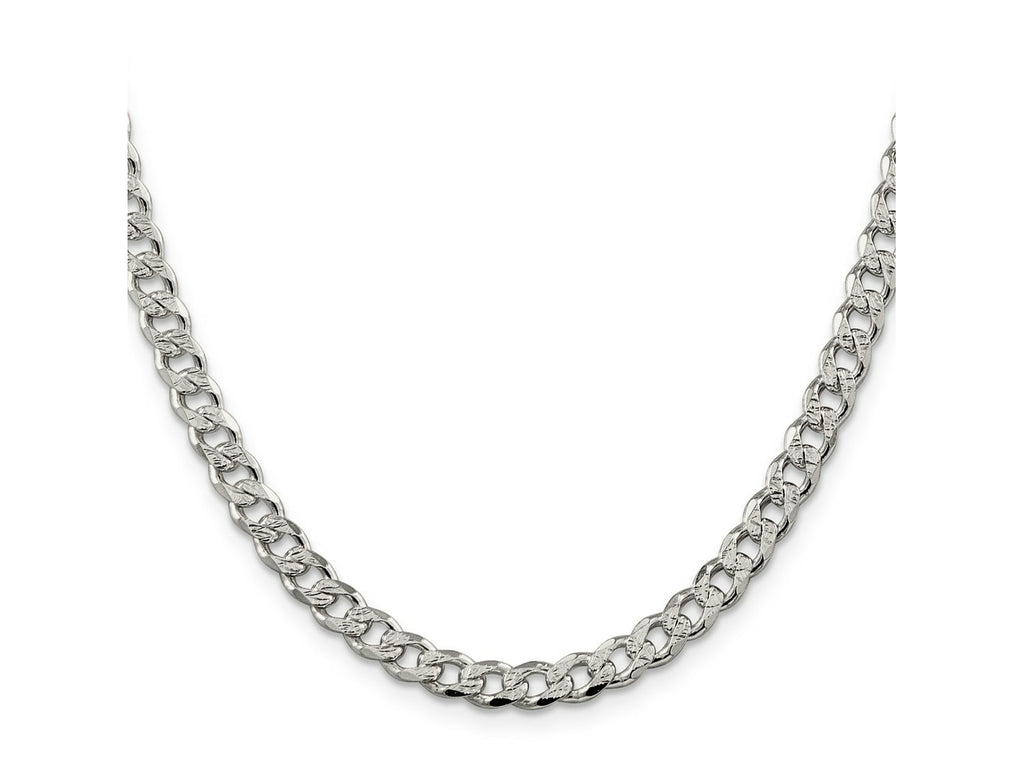FJC Finejewelers 925 Sterling Silver Pavé Curb Chain 24 Inches x 5.5 mm