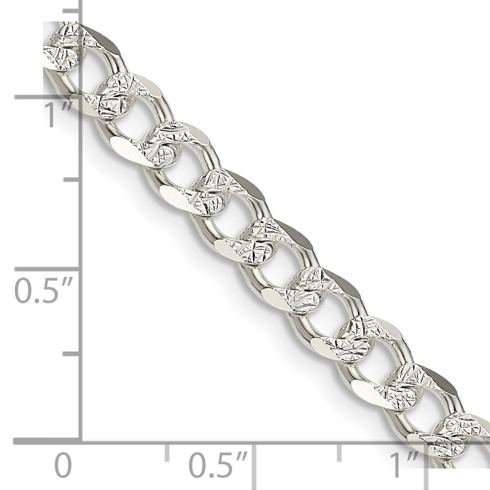 FJC Finejewelers 925 Sterling Silver Pavé Curb Bracelet Chain 7 Inches x 5.5 mm