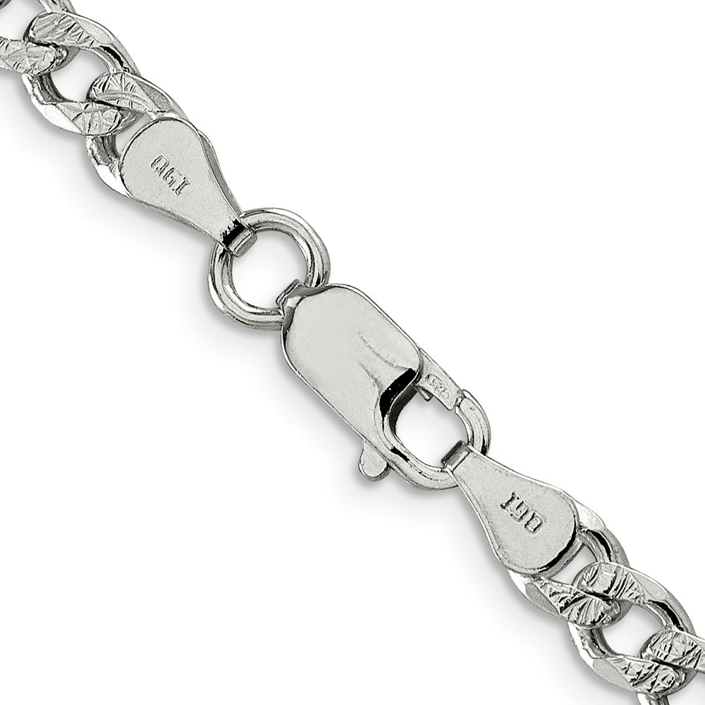 FJC Finejewelers 925 Sterling Silver Pavé Curb Bracelet Chain 8 Inches x 5.5 mm