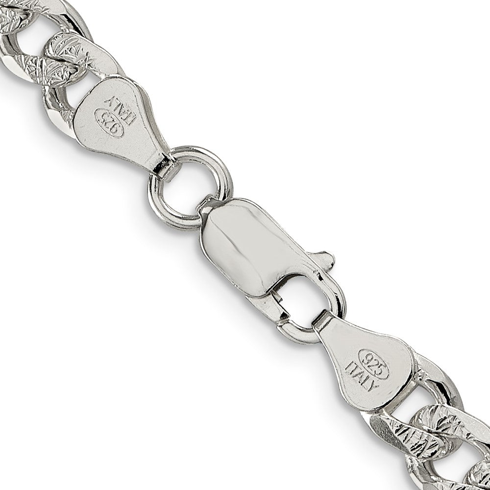 FJC Finejewelers 925 Sterling Silver Pavé Curb Chain 24 Inches x 7 mm