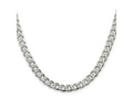 FJC Finejewelers 925 Sterling Silver Pavé Curb Chain 24 Inches x 7 mm