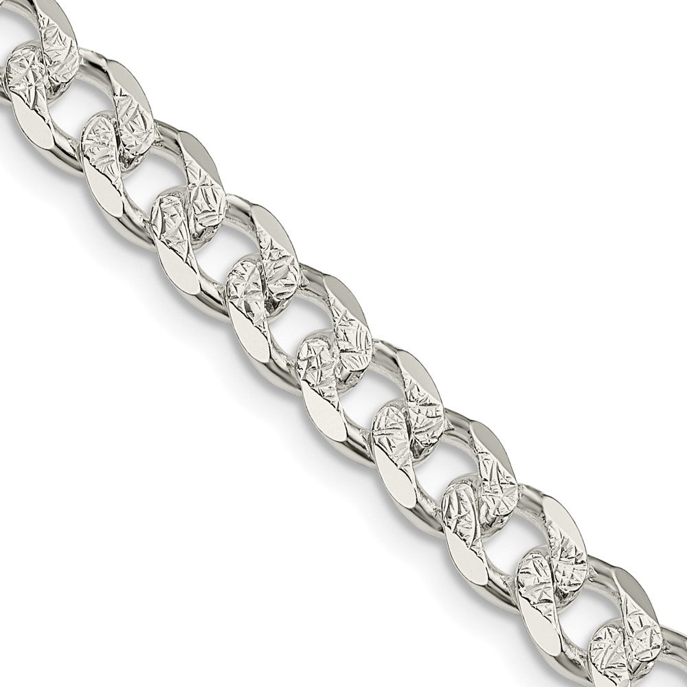 FJC Finejewelers 925 Sterling Silver Pave Curb Chain 30 Inches x 7 mm