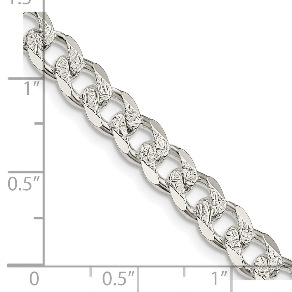 FJC Finejewelers 925 Sterling Silver Pave Curb Bracelet Chain 9 Inches x 7 mm