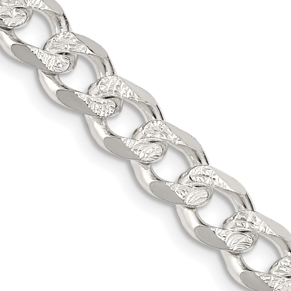 FJC Finejewelers 925 Sterling Silver Pavé Curb Chain 24 Inches x 7.5 mm
