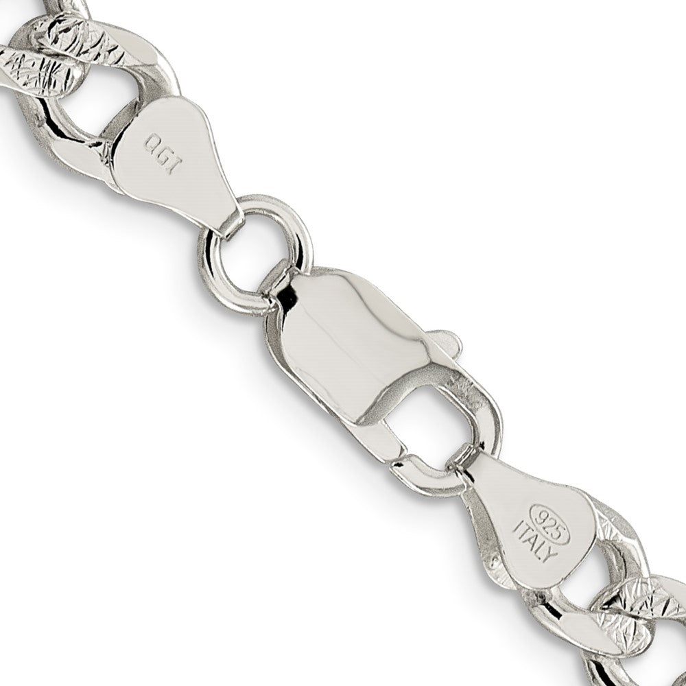 FJC Finejewelers 925 Sterling Silver Pavé Curb Bracelet Chain 8 Inches x 7.5 mm