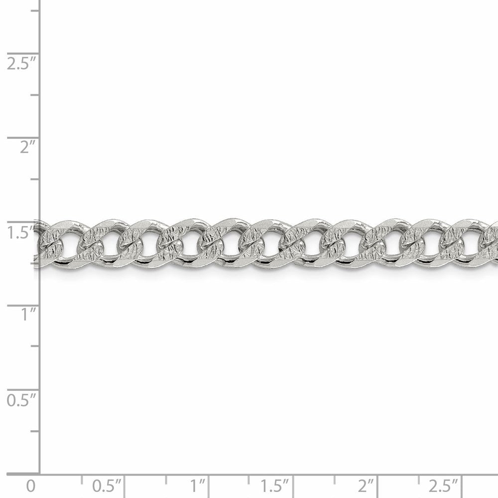 FJC Finejewelers 925 Sterling Silver Pave Curb Bracelet Chain 9 Inches x 7.5 mm