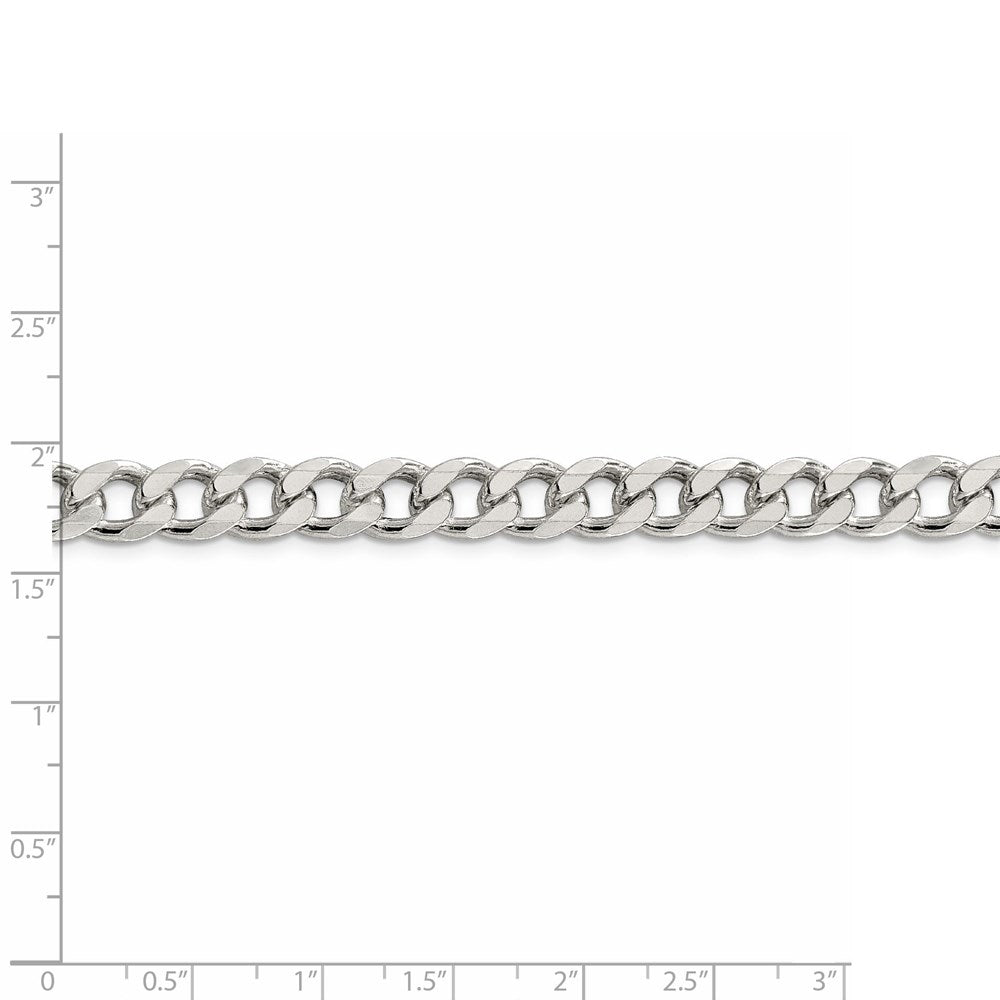 FJC Finejewelers 925 Sterling Silver Pavé Curb Chain 24 Inches x 8 mm