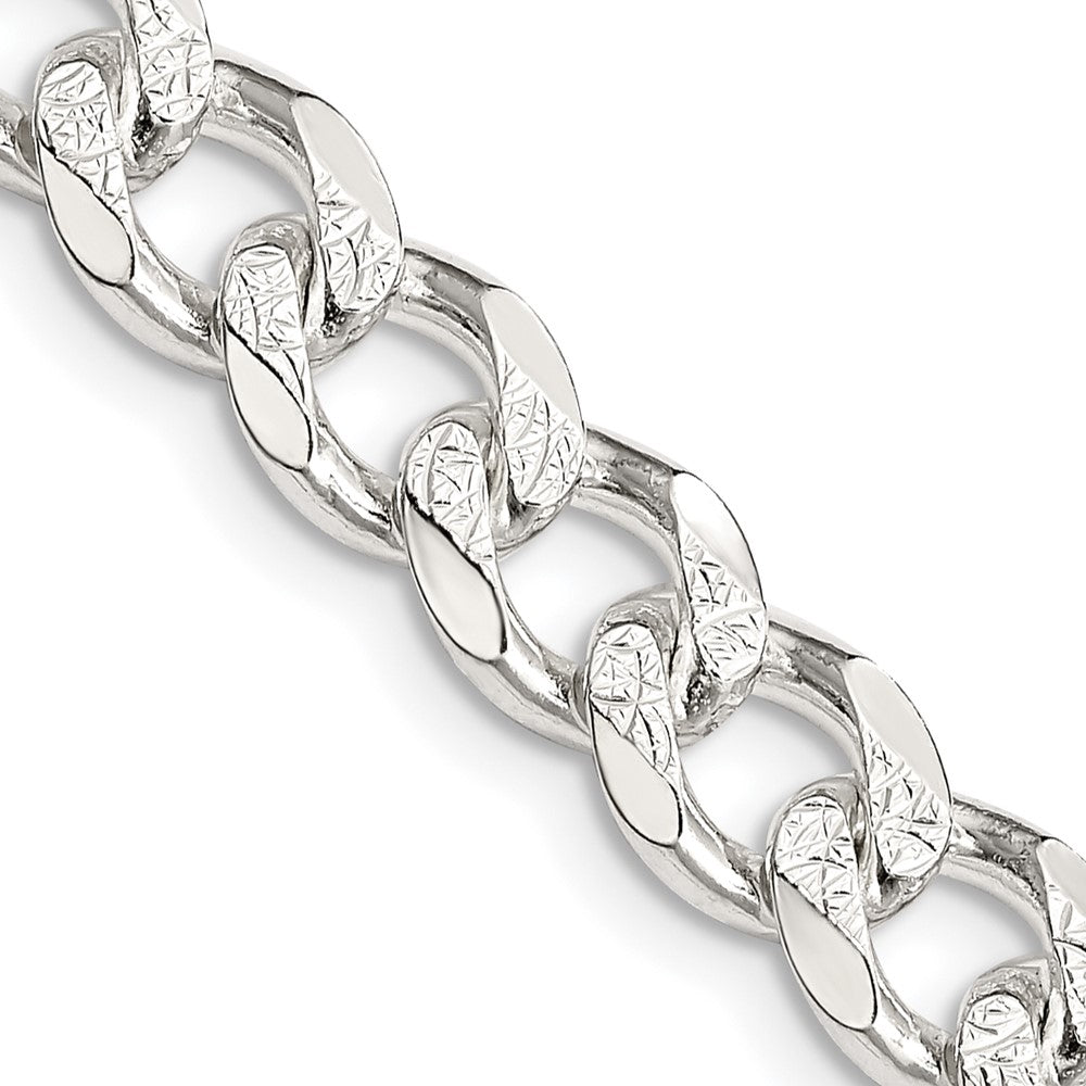 FJC Finejewelers 925 Sterling Silver Pavé Curb Chain 24 Inches x 8 mm