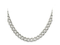 FJC Finejewelers 925 Sterling Silver Pavé Curb Chain 24 Inches x 8 mm