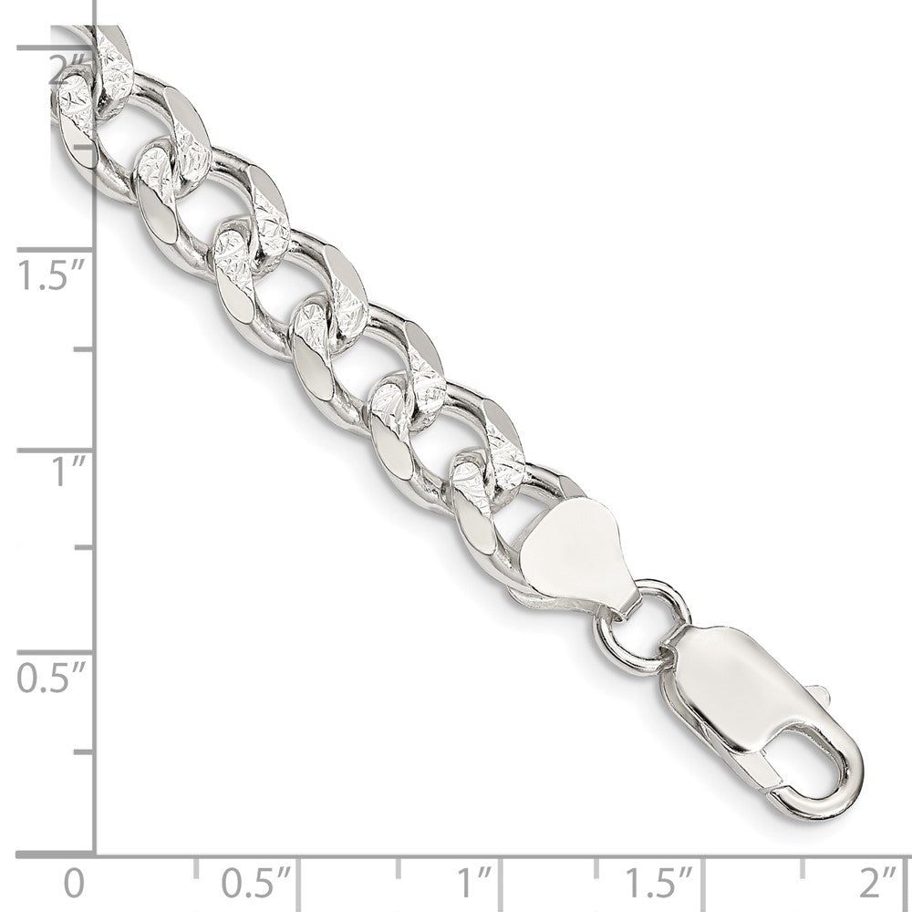 FJC Finejewelers 925 Sterling Silver Pavé Curb Bracelet Chain 8 Inches x 8 mm