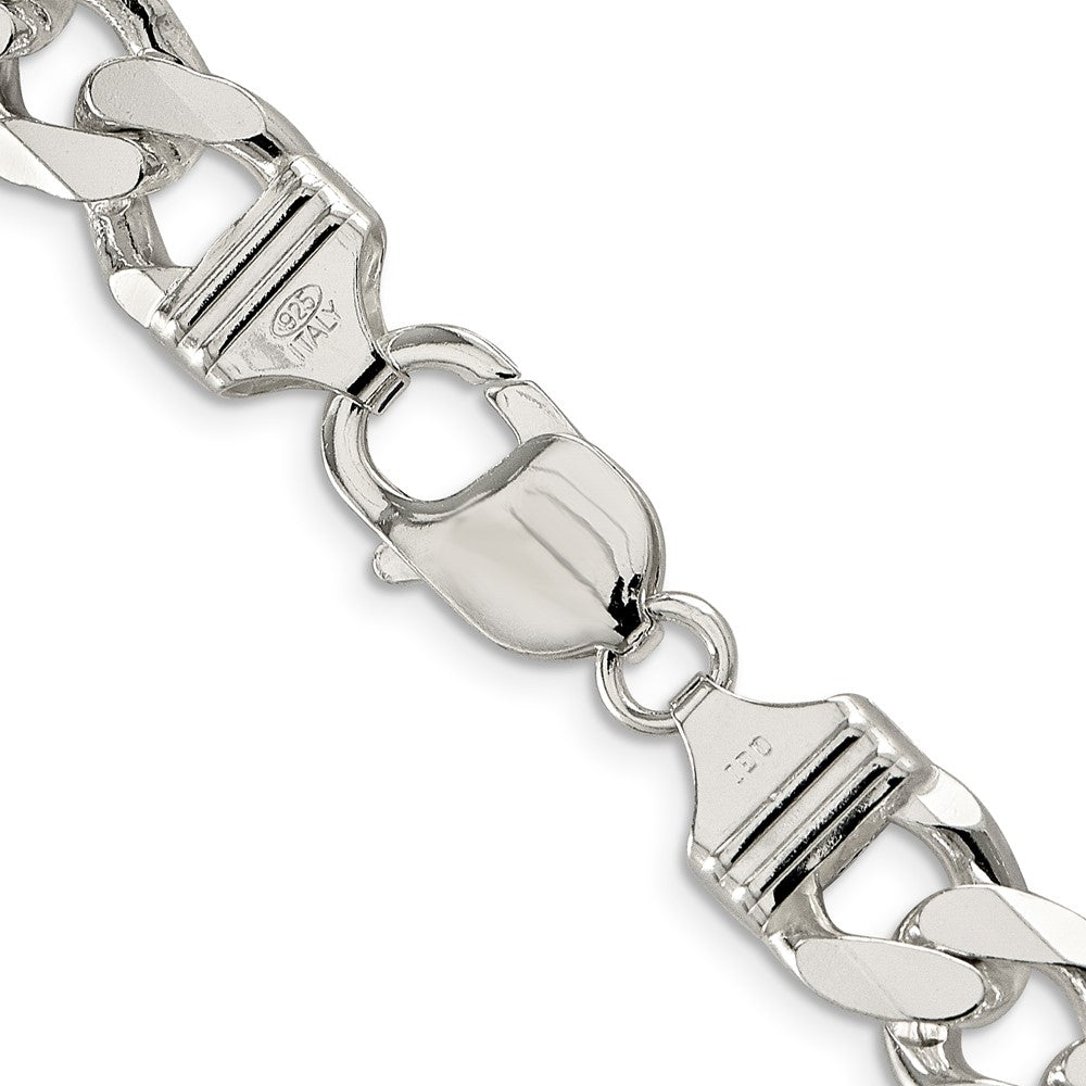 FJC Finejewelers 925 Sterling Silver Pavé Curb Chain 24 Inches x 10.5 mm