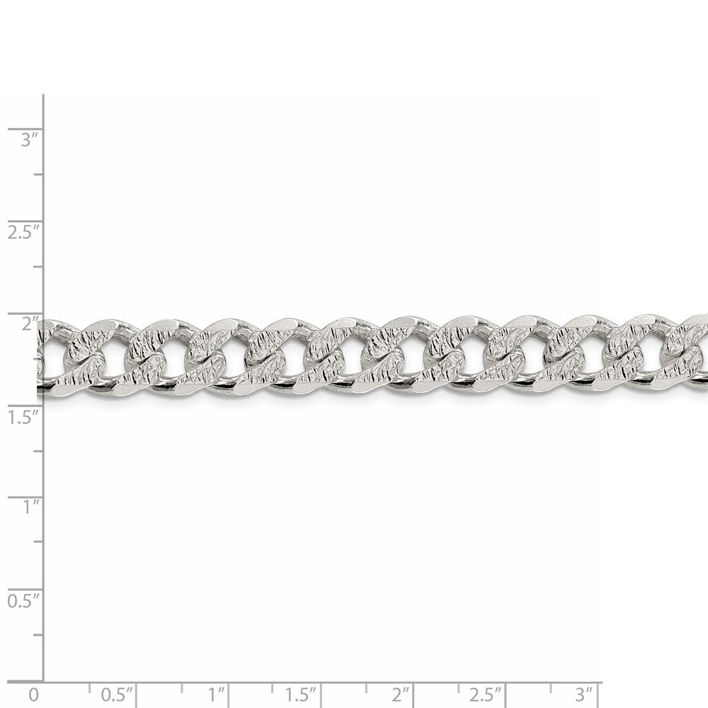 FJC Finejewelers 925 Sterling Silver Pavé Curb Chain 24 Inches x 10.5 mm