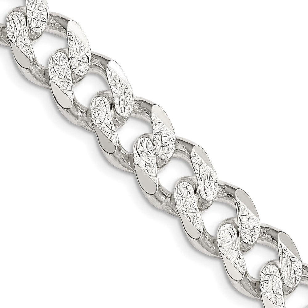 FJC Finejewelers 925 Sterling Silver Pavé Curb Chain 24 Inches x 10.5 mm
