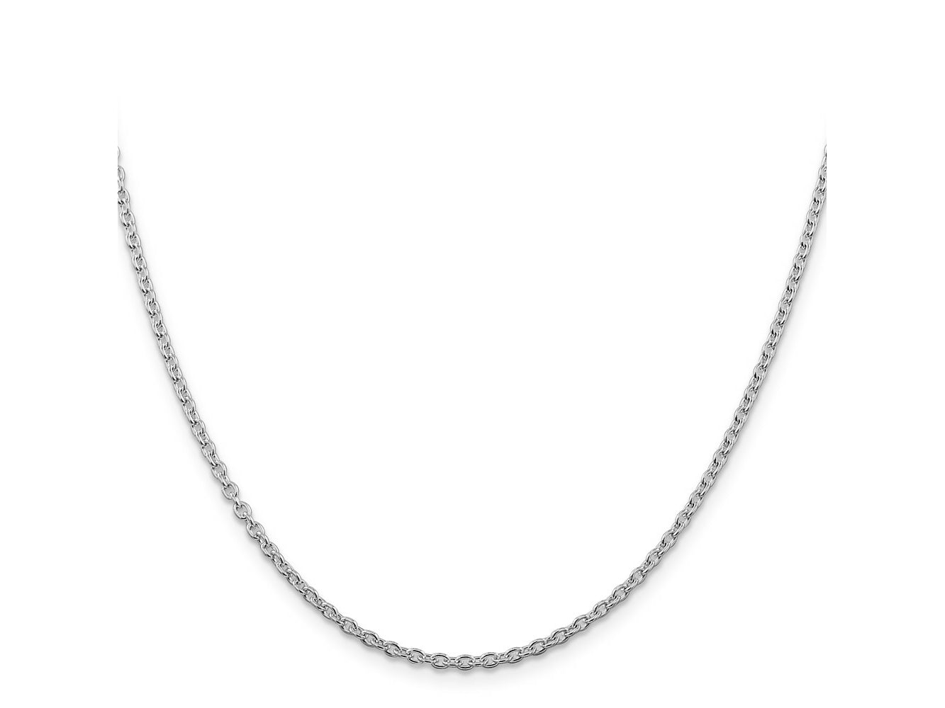 FJC Finejewelers 925 Sterling Silver Rhodium Plated Cable Chain 24 Inches x 2.25 mm