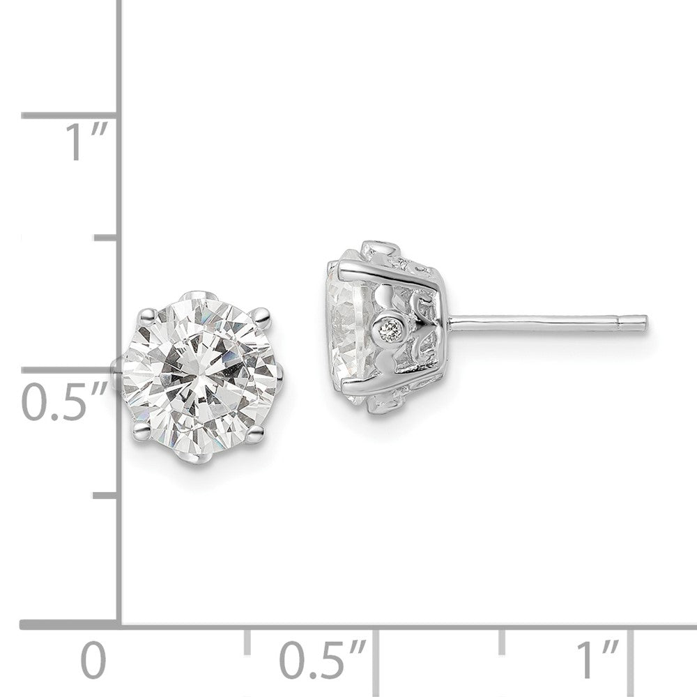 FJC Finejewelers 925 Sterling Silver Rhodium-plated CZ Stud Post Earrings 8 mm x 8 mm