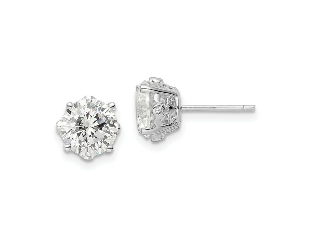 FJC Finejewelers 925 Sterling Silver Rhodium-plated CZ Stud Post Earrings 8 mm x 8 mm