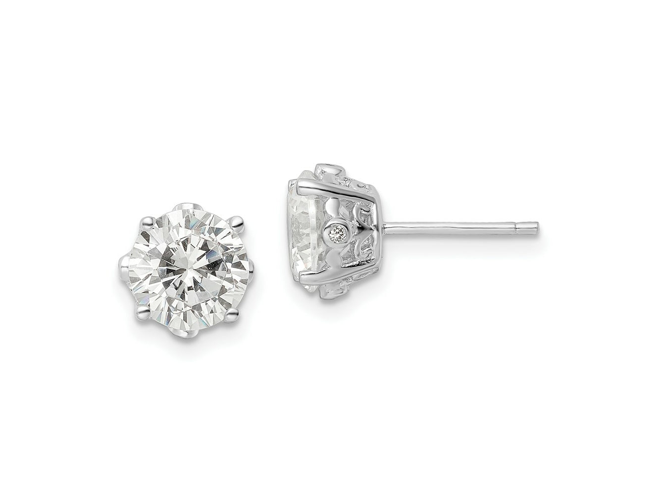 FJC Finejewelers 925 Sterling Silver Rhodium-plated CZ Stud Post Earrings 8 mm x 8 mm