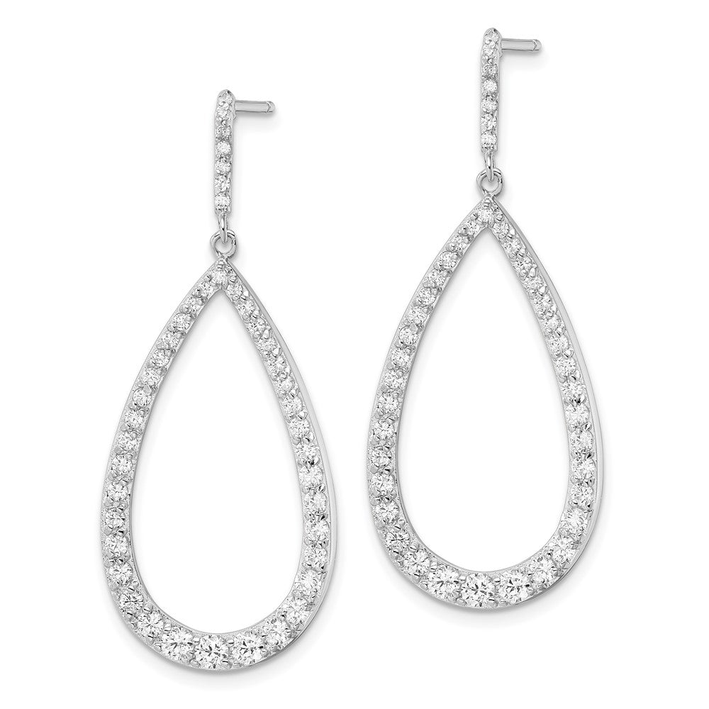 FJC Finejewelers 925 Sterling Silver Rhd-pltd CZ Open Pear Shape Dangle Earrings 42 mm x 17 mm