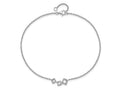 Cheryl M 925 Sterling Silver Fancy Geometric CZ  Anklet 10 Inches x 8 mm