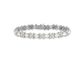 Cheryl M 925 Sterling Silver Fancy XO Created Opal and CZ Bracelet 7.25 Inches x 6.5 mm