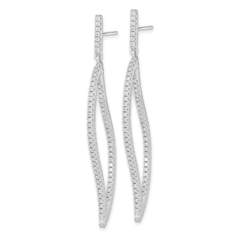 FJC Finejewelers 925 Sterling Silver Dangle CZ Fancy In and Out Earrings 55 mm x 14 mm