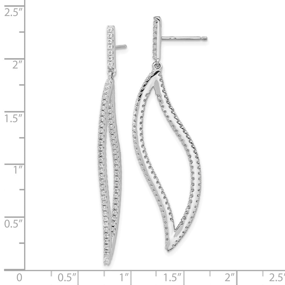 FJC Finejewelers 925 Sterling Silver Dangle CZ Fancy In and Out Earrings 55 mm x 14 mm
