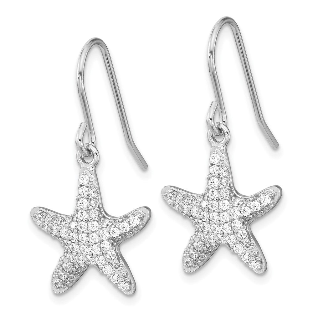 FJC Finejewelers 925 Sterling Silver CZ Starfish Dangle Earrings 25 mm x 13 mm