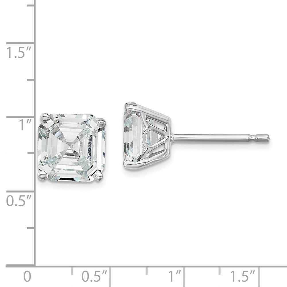 FJC Finejewelers 925 Sterling Silver Stud Square CZ Post Earrings 7 mm x 7 mm