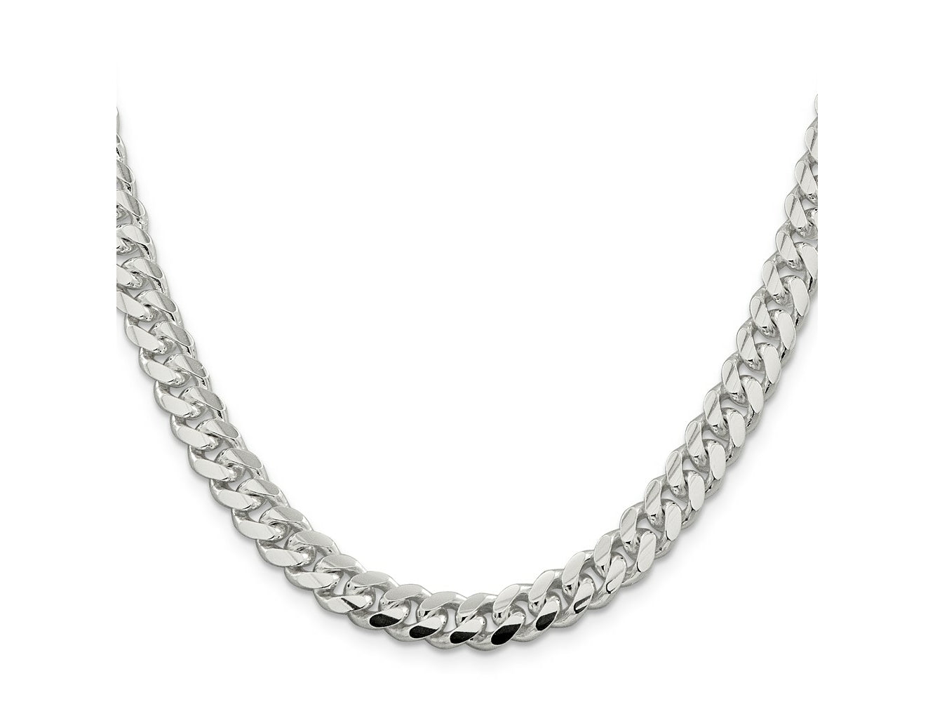 FJC Finejewelers 925 Sterling Silver Polished Domed Curb Chain 28 Inches x 7.8 mm