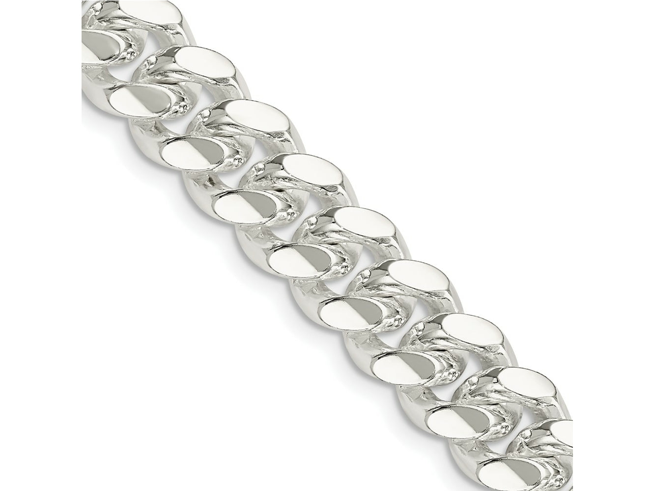 FJC Finejewelers 925 Sterling Silver Polished Domed Curb Bracelet Chain 9 Inches x 10.5 mm