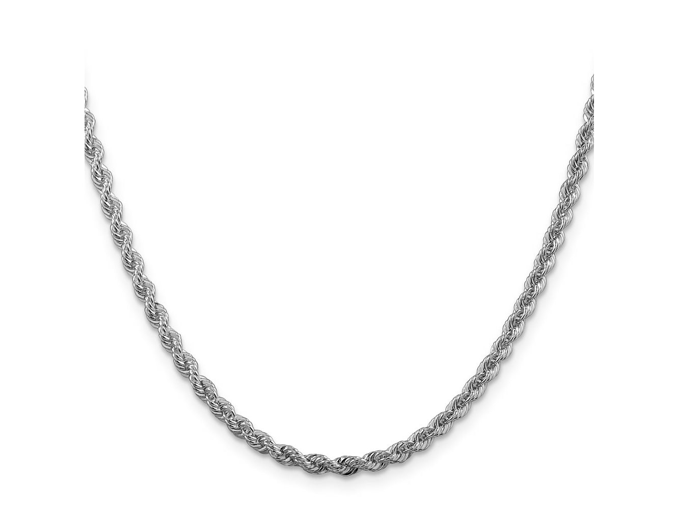 FJC Finejewelers 925 Sterling Silver Rhodium Plated Solid Rope Chain 26 Inches x 3 mm