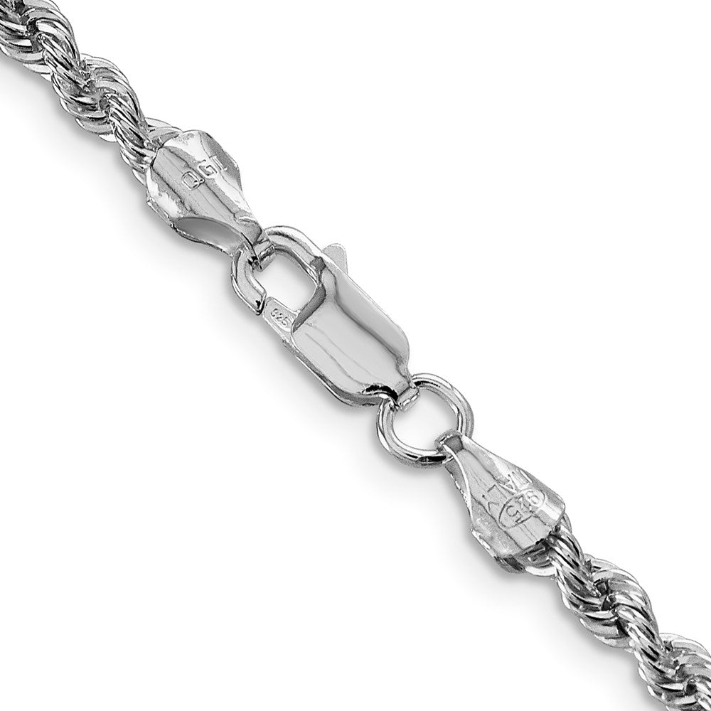 FJC Finejewelers 925 Sterling Silver Rhodium Plated Solid Rope Chain 28 Inches x 3 mm