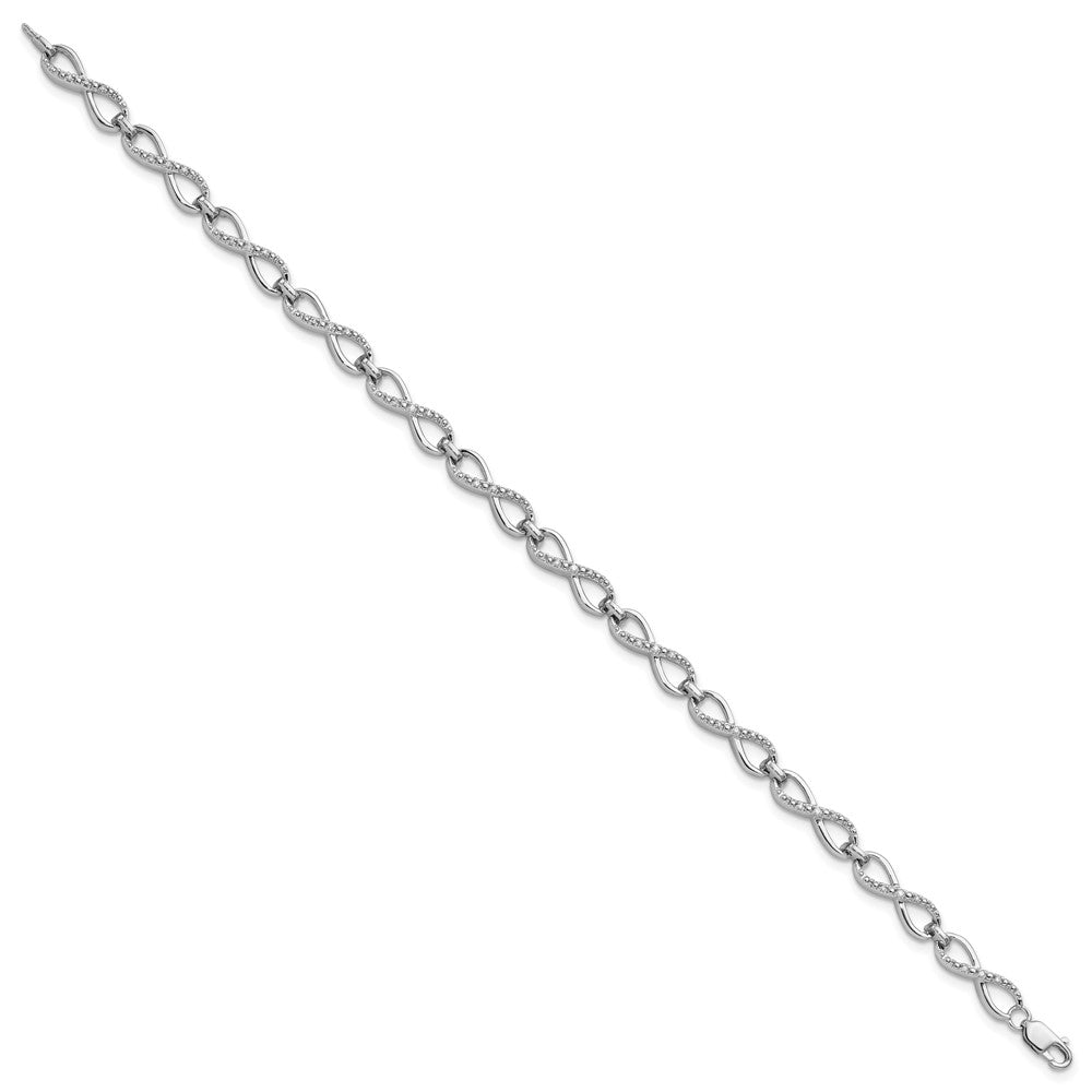 FJC Finejewelers 925 Sterling Silver Diamond Rhodium Plated Infinity Bracelet 7.5 Inches