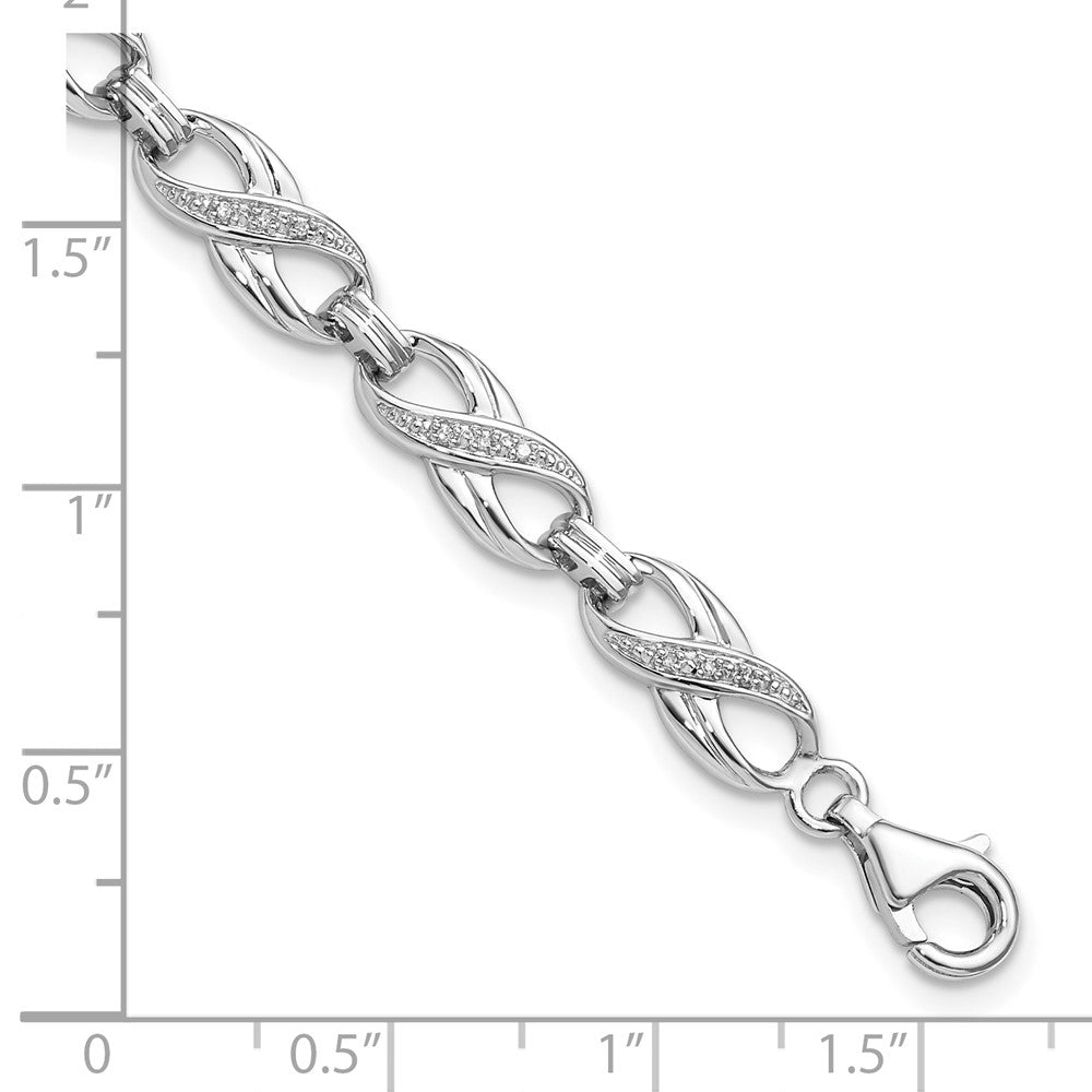 FJC Finejewelers 925 Sterling Silver Diamond Rhodium Plated Infinity Bracelet 7.5 Inches