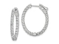 FJC Finejewelers 925 Sterling Silver CZ In and Out Oval Hoop Earrings 29 mm x 23 mm