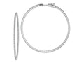 FJC Finejewelers 925 Sterling Silver CZ 194 Stones In and Out Round Hoop Earrings 59 mm x 59 mm