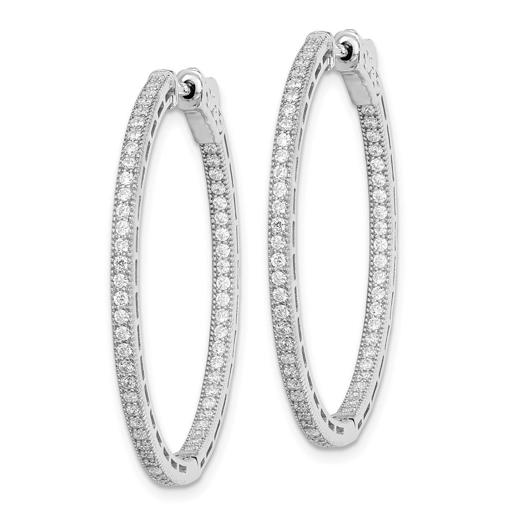 FJC Finejewelers 925 Sterling Silver Rhodium Plated CZ In and Out Hoop Earrings 38 mm x 38 mm