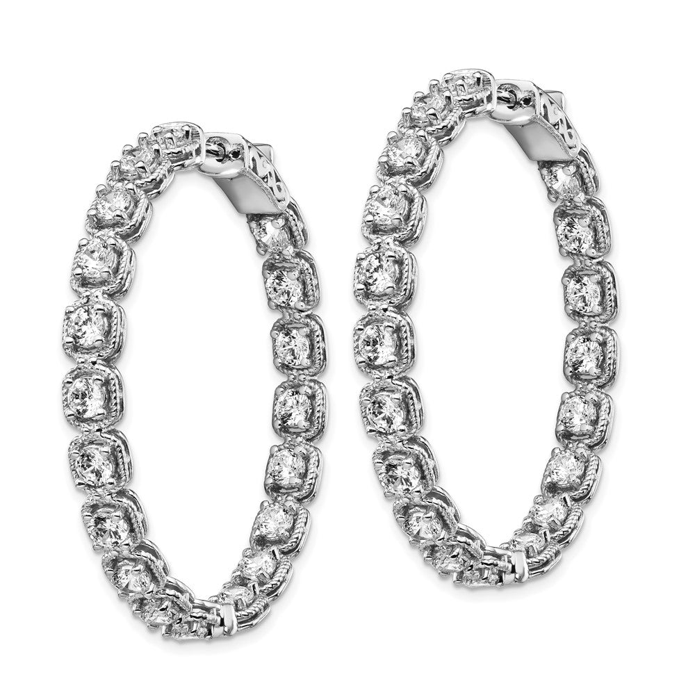 FJC Finejewelers 925 Sterling Silver Rhodium Plated CZ In and Out Hoop Earrings 36 mm x 38 mm