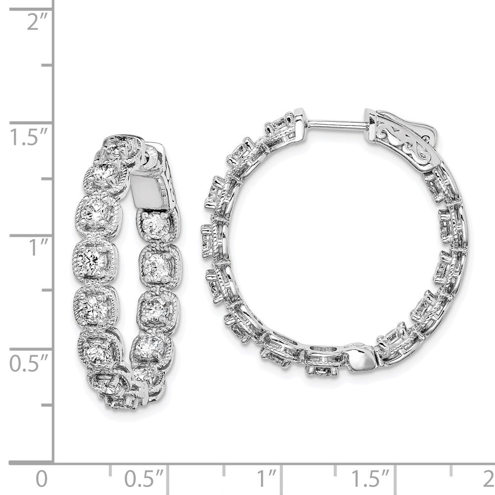 FJC Finejewelers 925 Sterling Silver Rhodium Plated CZ In and Out Hoop Earrings 28 mm x 28 mm