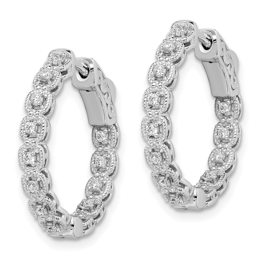 FJC Finejewelers 925 Sterling Silver Rhodium Plated CZ In and Out Hoop Earrings 20 mm x 21 mm