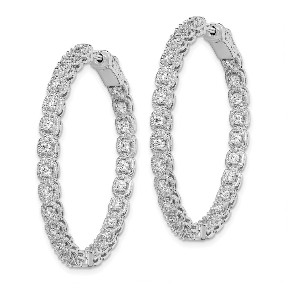 FJC Finejewelers 925 Sterling Silver Rhodium Plated CZ In and Out Hoop Earrings 37 mm x 37 mm