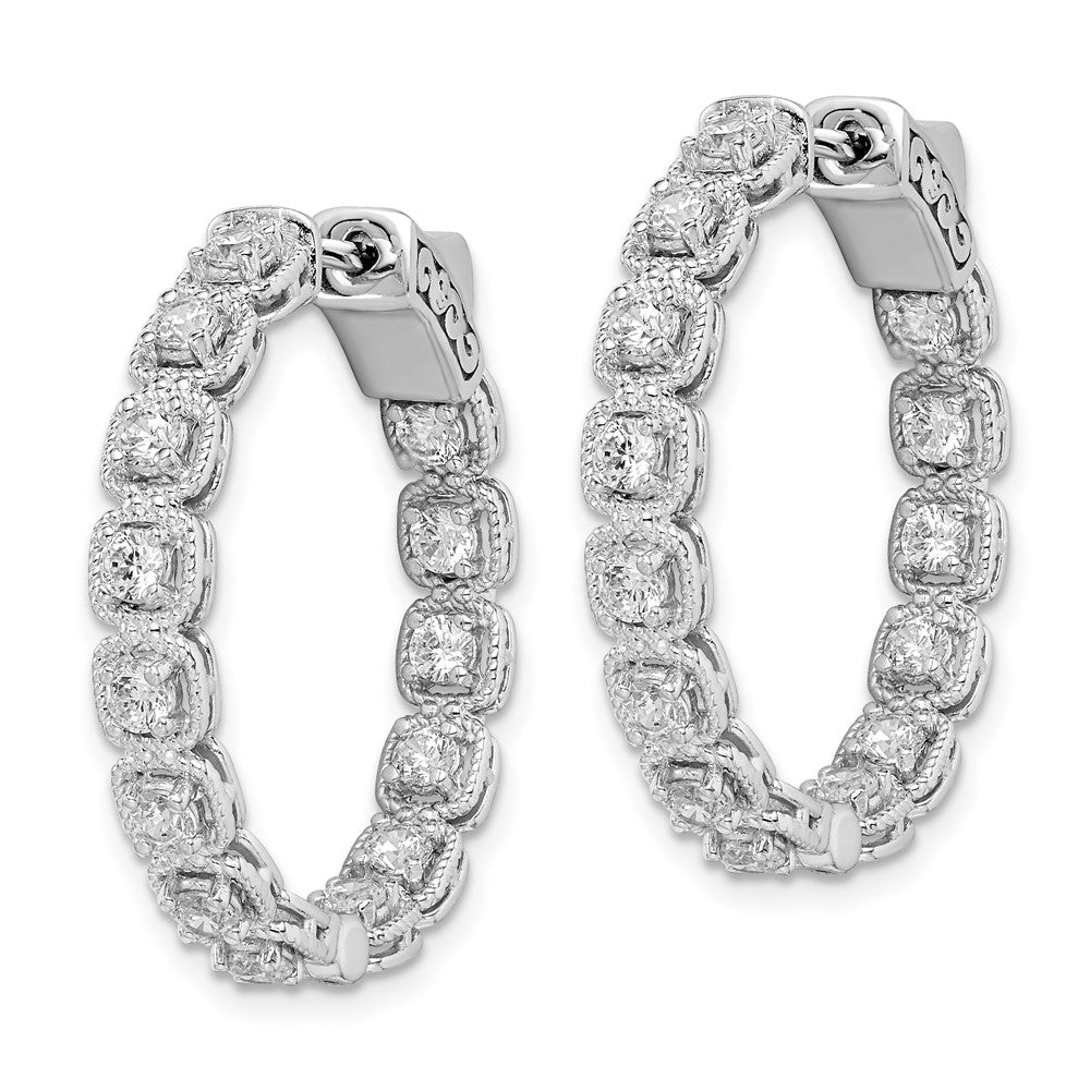 FJC Finejewelers 925 Sterling Silver Rhodium Plated CZ In and Out round Hoop Earrings 27 mm x 27 mm