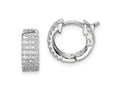 FJC Finejewelers 925 Sterling Silver Rhodium Plated CZ Small Hinged Hoop Earrings 10 mm x 12 mm