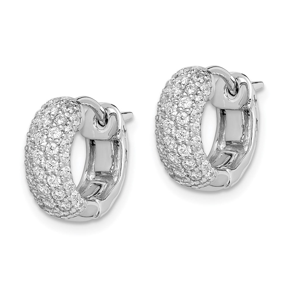 FJC Finejewelers 925 Sterling Silver Rhodium Plated CZ Small Hinged Hoop Earrings 12 mm x 13 mm