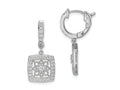 FJC Finejewelers 925 Sterling Silver Dangle CZ Hinged Hoop Square Snowflake Earrings 27 mm x 12 mm