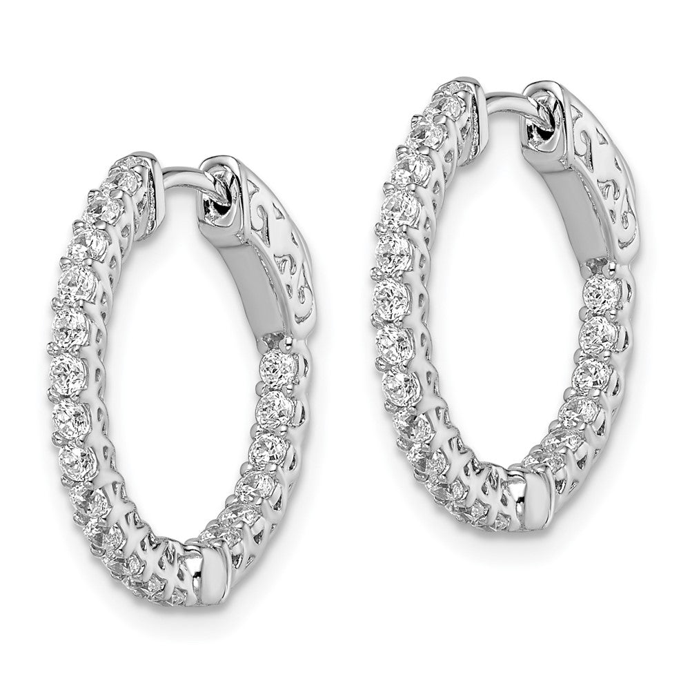 FJC Finejewelers 925 Sterling Silver Rhodium Plated CZ In and Out Hoop Earrings 19 x 20 mm