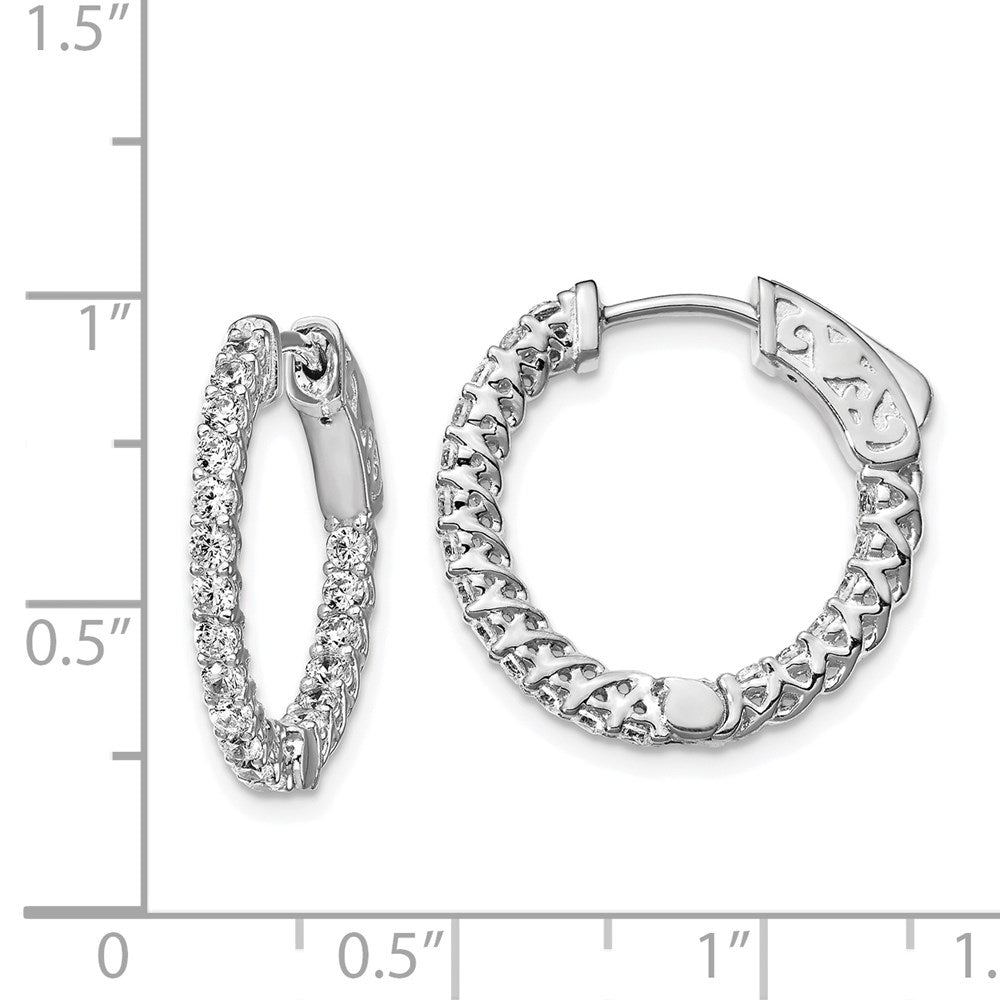FJC Finejewelers 925 Sterling Silver Rhodium Plated CZ In and Out Hoop Earrings 19 x 20 mm